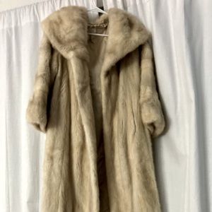 Vintage grey mink 3/4 sleeve, cowl neck swing coat